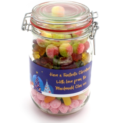 Personalised Christmas Pick & Mix Sweet Jar